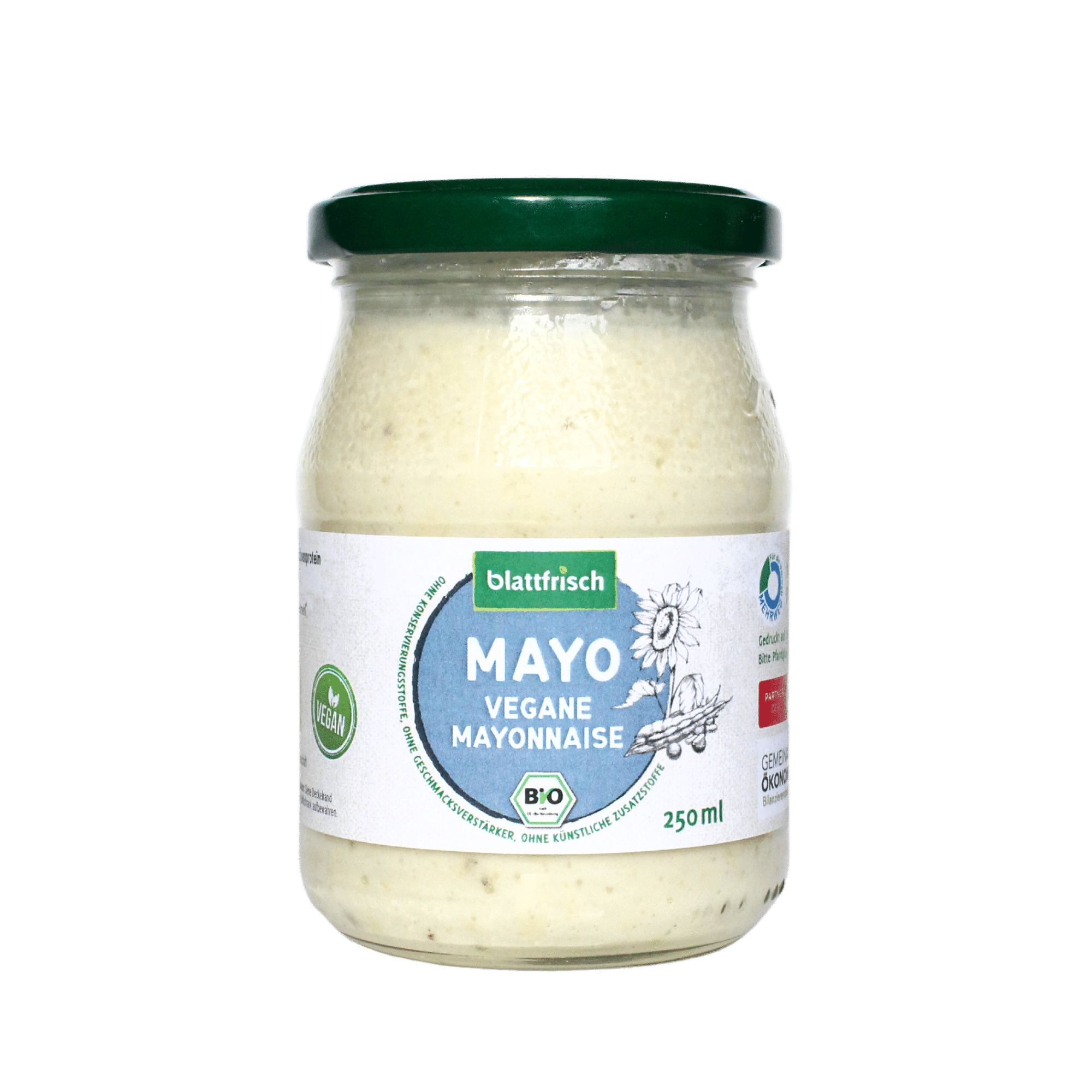 Mayo von blattfrisch: Vegane Bio-Mayonnaise im Pfandglas
