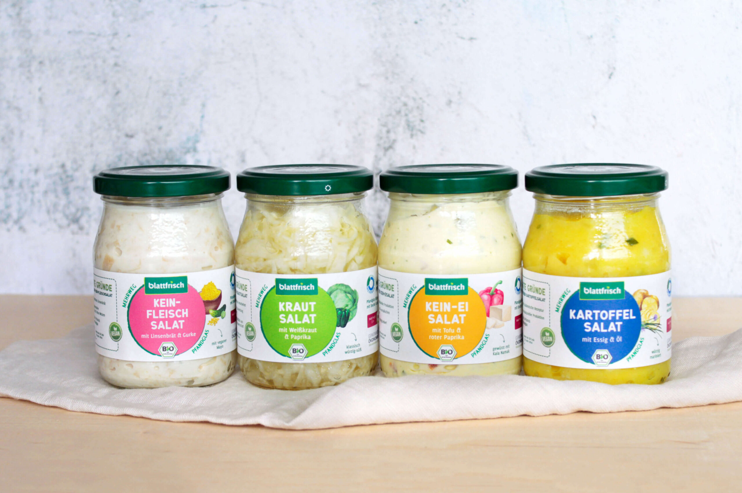 Vegane Feinkostsalate im Pfandglas