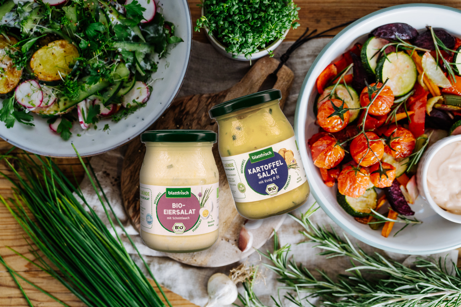 Feinkostsalate im Pfandglas von Blattfrisch