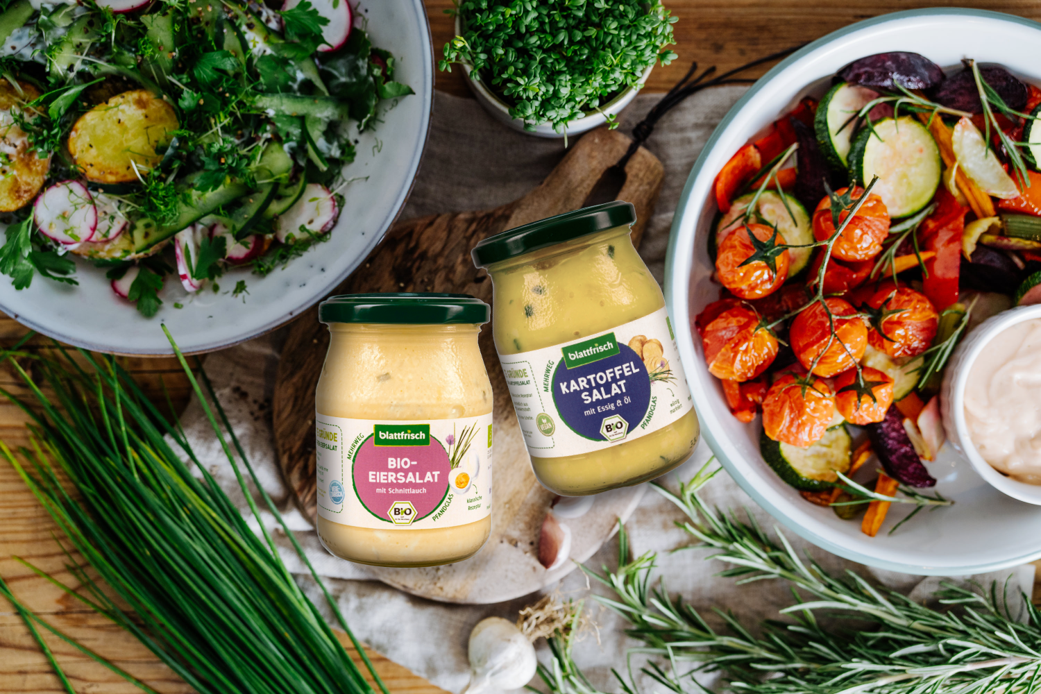 Feinkostsalate im Pfandglas von Blattfrisch